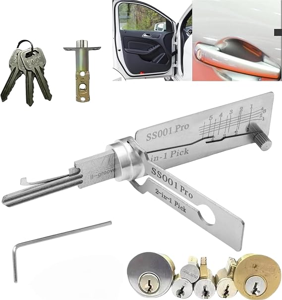 2 in1 Lock Pick and Decoder,Key Decoder Lock Picking Tool,L/ock Pick Dec/Oder for Auto,Stainless Steel Master Key Dec/Oder,Lo/ck Pic/k K/ey Tools Professional,Lo/ck Pic/King and Ke/y Reader
