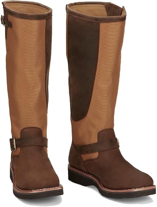 Chippewa Men's Cottonwood Hickory Brown Square Toe 17in Tall Snake Boot Brown 9.5 D