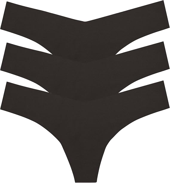 commando - Classic Solid Thong (3-pack) | Seamless No Show Thong | Comfortable, Lay-Flat Edges | Machine Washable