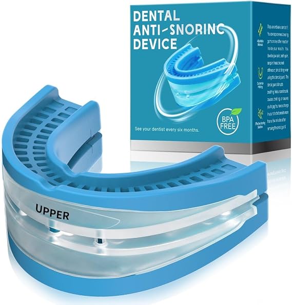 Anti Snoring Devices for Sleep,Adjustable Anti Snoring Device Mouth Guard,Sleeping Snore Stopper Mouthpiece,Anti Snore Mouthpiece Device Stop Snoring Aids for Women Men (Blue)