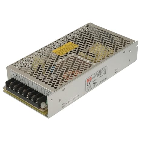 MEAN WELL RS-150-24 Enclosed Switchable AC-to-DC Power Supply, 150W, 24V, 6.5 Amp, 1.5" - 323855