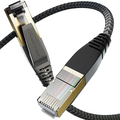 CAT8 Ethernet Cable 20ft Internet, Patch & Network Cable with Flexible Break-Proof braiding Design & Lightning-Fast bit Rates of 40Gbps (CAT8.1, Ideal for Gaming/PS5/Xbox/Switch) by CableDirect