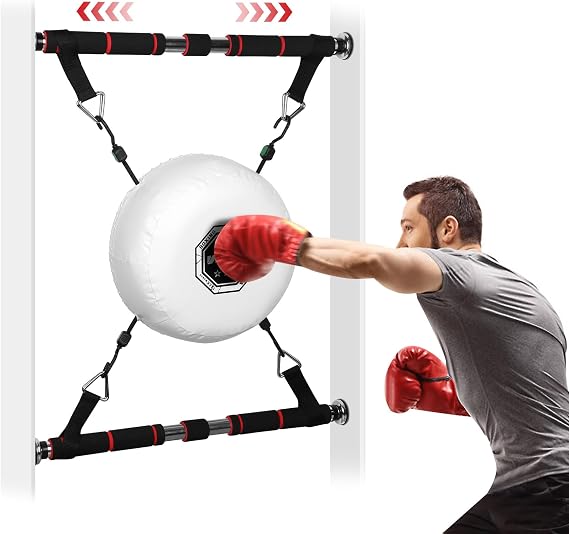 Woudy Doorway Punching Bag, Doorway Punching Pad Kit Includes 13" Boxing Ring Target, Adjustable Door Single Bar, Doorway Boxing Bag are Apartment Friendly Fitness Kits that Fit 23-40 Doors