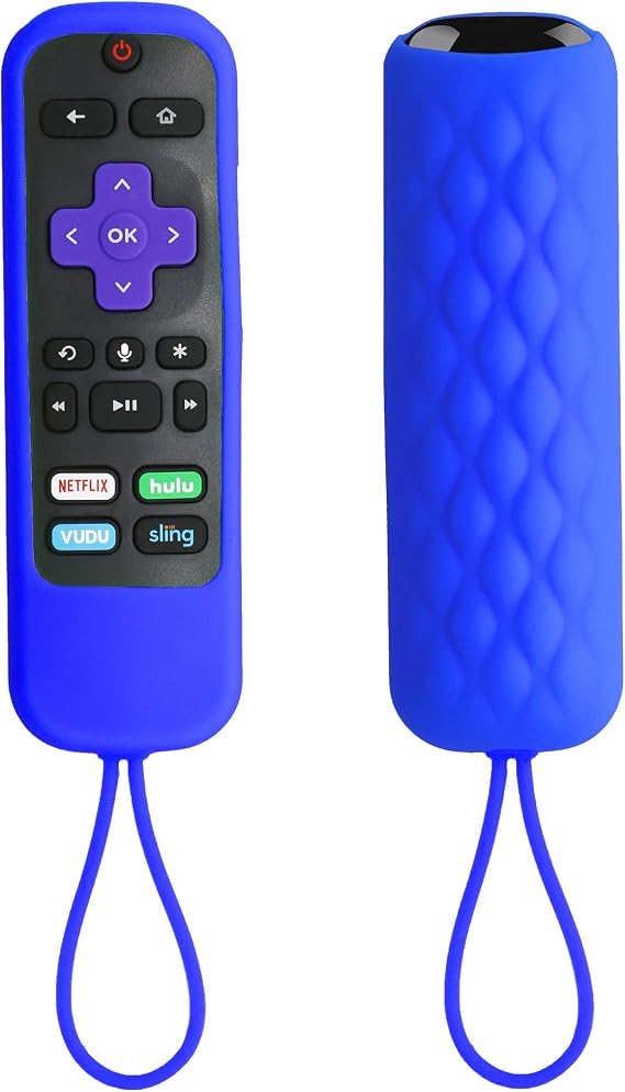 Silicone Remote Cover Compatible for Roku Steaming Stick/Voice/Express/Premiere Remote - Case Compatible with TCL Roku Smart TV Remote Control Replacement Cover - Dark Blue