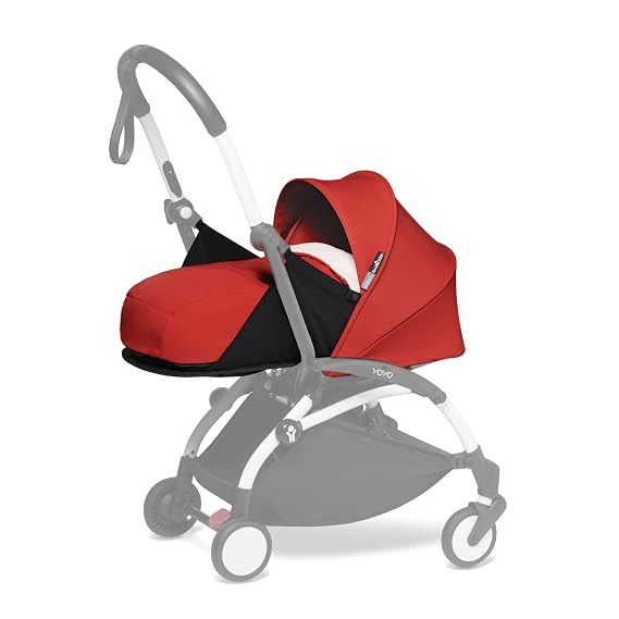 BABYZEN YOYO 0+ Newborn Pack, Red - Includes Mattress, Canopy, Head Support & Foot Cover - Requires YOYO2 Frame (Sold Separately)