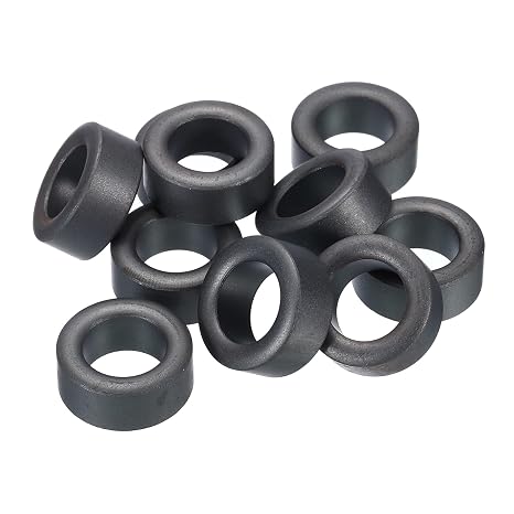 PATIKIL Ferrite Toroid Core 22.5mm x 13.8mm x 10mm, 10 Pack Transformer Inductor Coil Ring, Black