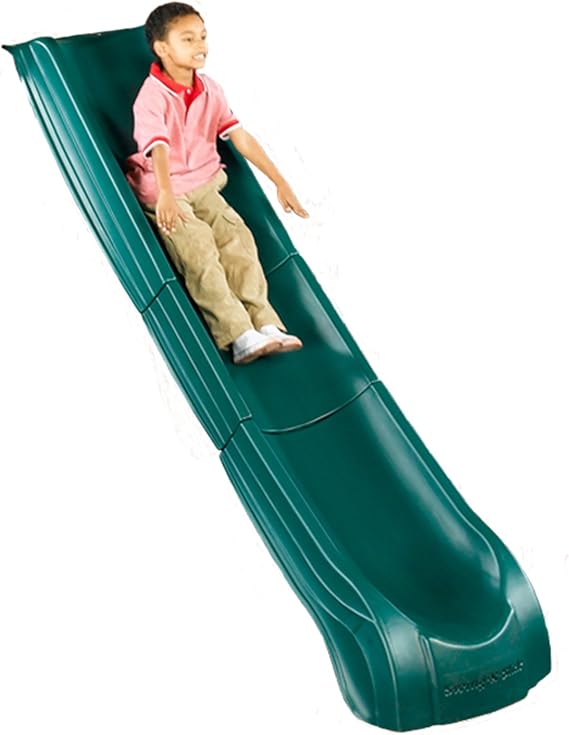 Swing-N-Slide NE 4699-T Super Summit Slide 3 Piece Plastic Scoop Slide for 5' Swing Set Deck Heights, Green