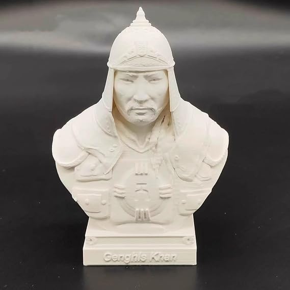 Caesar Statue Alexander Bust Statue 3D Printing Napoleon Figure Genghis Khan Sculpture for Living Room Home Shelf Decor, Collection Figurine (Genghis Khan)