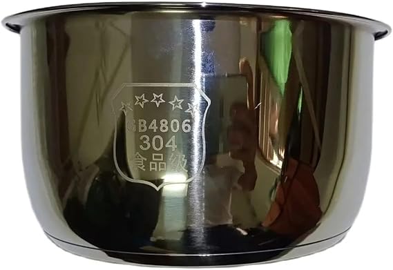 Rice Cooker Inner Pot, Compatible for Zojirushi B257 NS-WAQ NS-TGQ NS-WXQ10 NS-TGH, 304 Stainless Steel Rice Cooker Inner Bowl Replacement Pot, 5.5 Cup Capacity