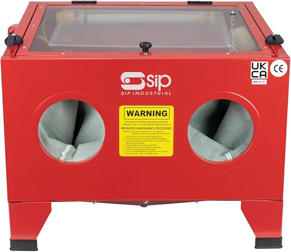 SIP Sandblast Cabinet with Air Sandblaster Gun - Portable Abrasive Blasting Cabinet, 125 PSI