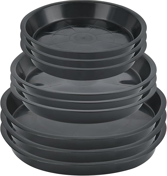 9 Pcs Plant Pot Saucers,Plant Trays for Pots,Plastic Plant Tray Flower Pots,Drip Tray Saucer for Indoor Outdoor Garden Potted Plants 21cm/17cm/14cm