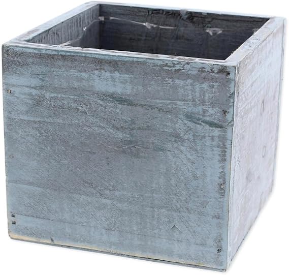 Rustic Mini Wooden Box Planter (Blue)