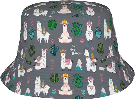 Cute Sloth Bucket Hat Summer Beach Sun Hat Packable Fisherman Cap