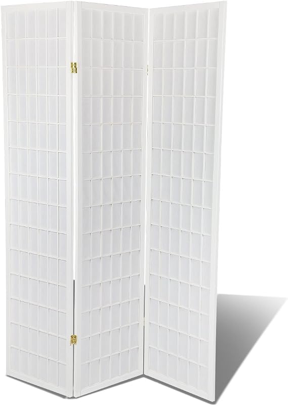 3-10 Panel Room Divider Square Design White (3 Panel)