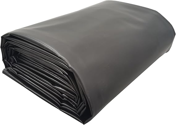 Pond Liner 20ft 30ft HDPE Black Pond Liner Large Garden Pond Liners Flexible Skins Lining for Koi Ponds Fountains Fish Pool Water Gardens 0.3mm/12mil Thickness