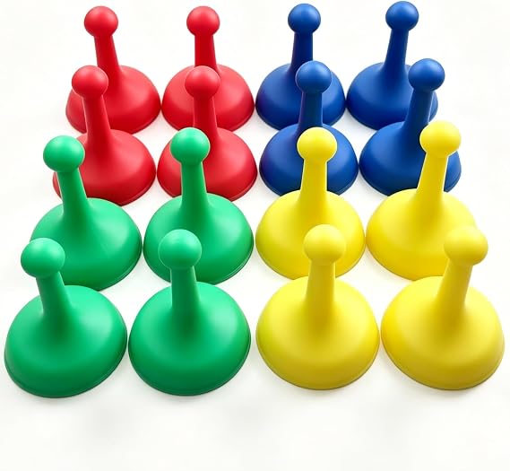 16 Pcs 1" Game Replacement Pawns for Sorry Board Game Red, Yellow, Green, Blue Game Pieces Chess Accessories