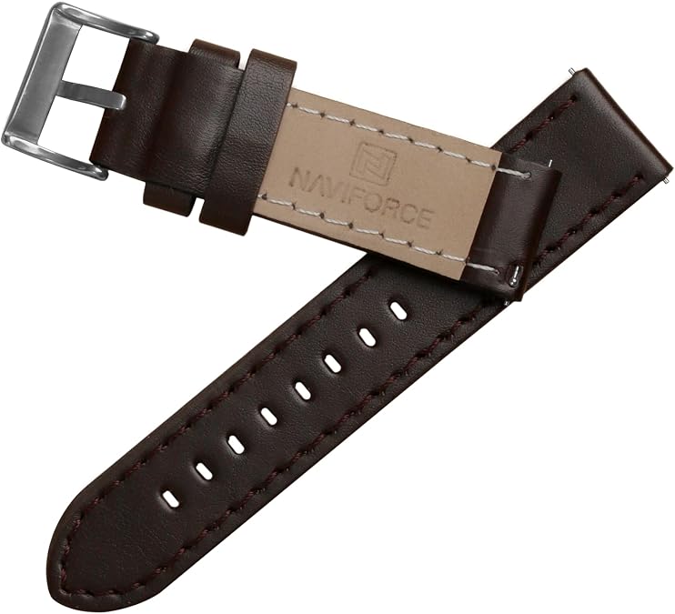 NAVIFORCE Leather Watch Band, Premium Genuine Leather Strap