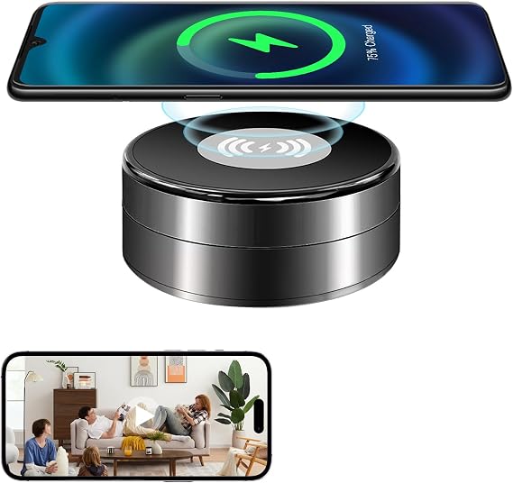 Security Camera Wireless Charging 1080P HD Surveillance, 250 Wide-Angle Lens, Motion Detection Support; Ideal for Home Security and Baby/Pet Monitoring (2.4/5GHz)