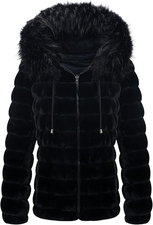 Bellivera Women Reversible Puffer Faux Fur Winter Jacket