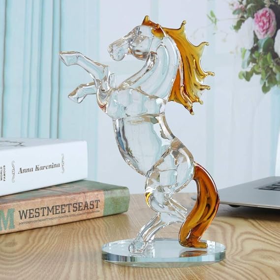 Besot-Crystal Glass Horse Figurine Collection Animal Paperweight Table Ornament Decor Kids Birthday Gifts Home Wedding Decor