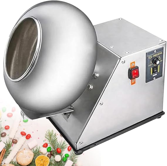 CHRISK Sugar Coating Machine,Tablet Coating Machine Chocolate Coating Machine Sugar Coating Pan Table Top Small Panning Machine