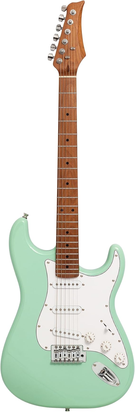 Full Size Electric Guitar – Roasted Maple Neck, Versatile SSS Pickups, Mint Green – Suitable for All Playing Styles