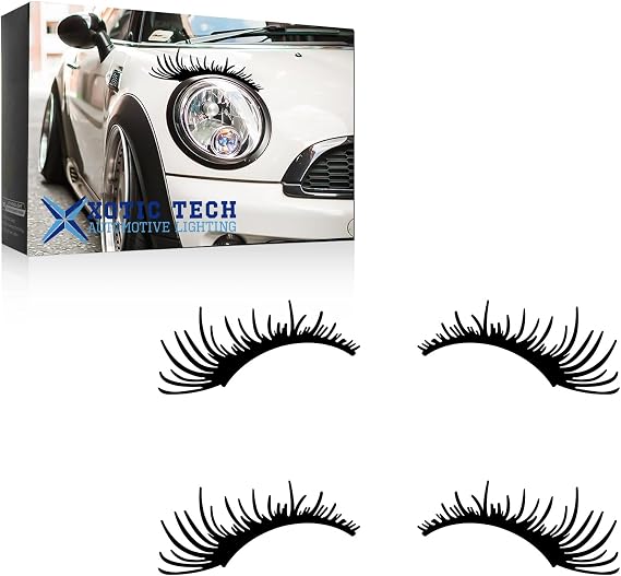 x xotic tech 2 Pairs Car Headlight Eyelashes - Black Car Body Decoration Decal (45 * 21cm) for Truck Headlamp