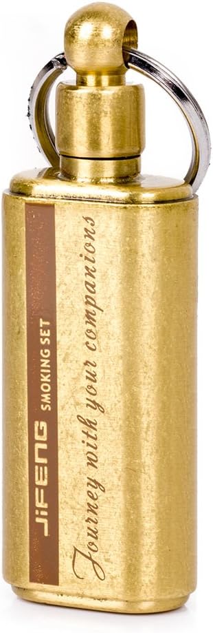 Pure Copper Mini Pocket Portable Metal Oil Bottle with Key Ring for Oil Petrol Lighter (YP-3)