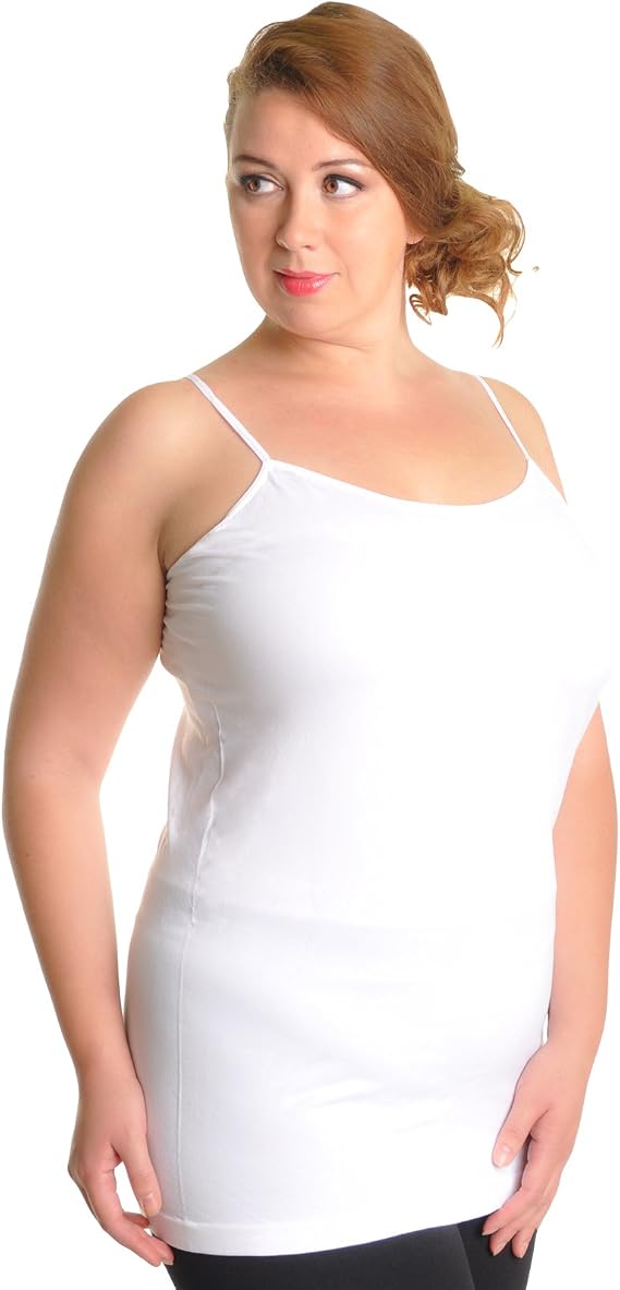 Angelina Women's Seamless Tank Top with Adjustable Spaghetti Straps