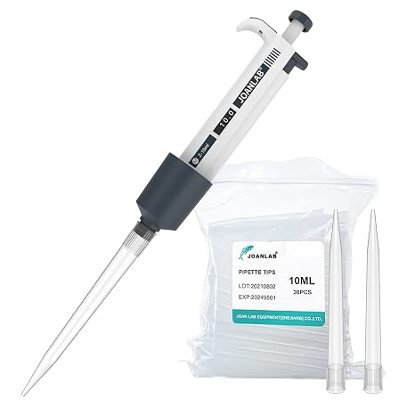 Micropipette 2-10ml Manual Adjustable Single Channel Pipettes High Accurate Lab Pipettors with Tips