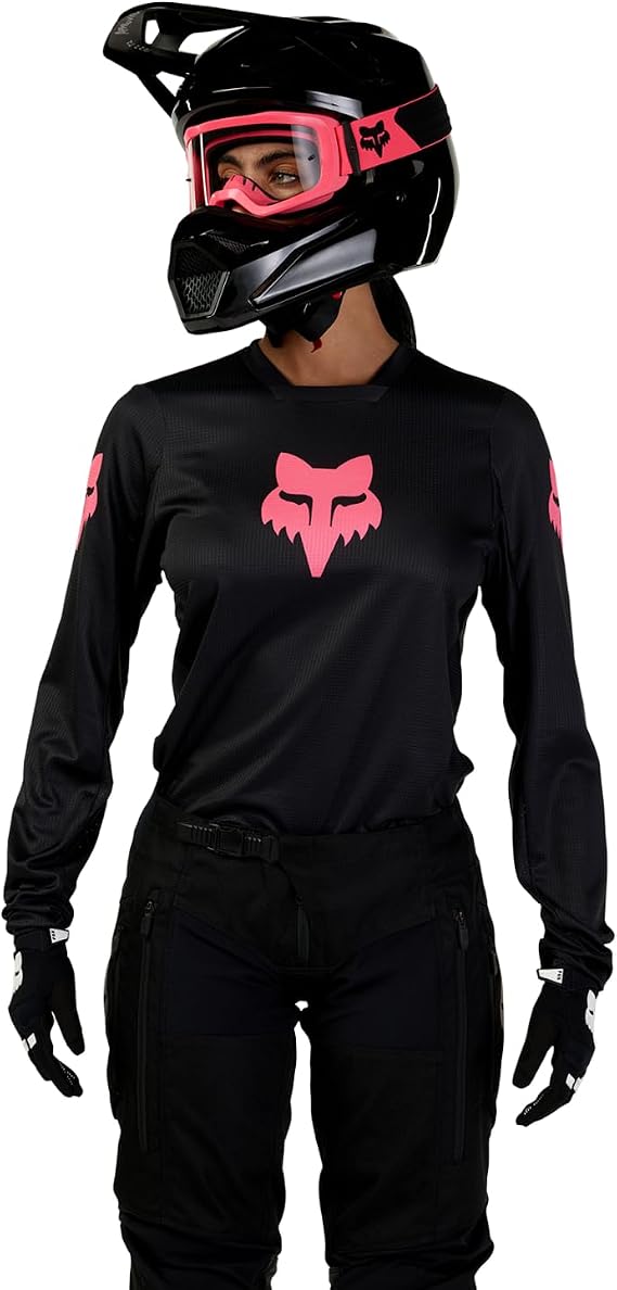 Fox Racing Women's 180 Motocross Dirt Bike Jersey, Black/Black, X-Small