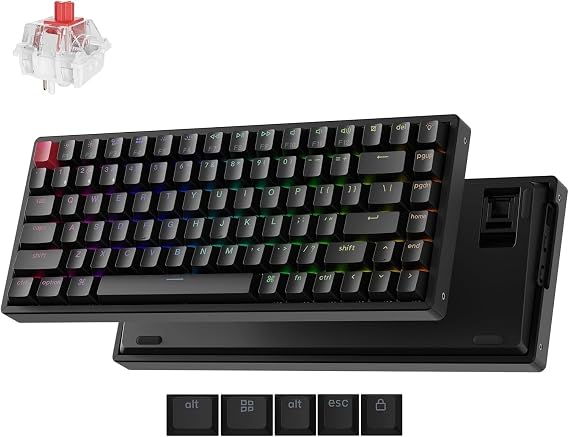 Domestic Genuine ProductKeychron K2 Version 3 QMK Wireless Custom Mechanical Keyboard, Bluetooth 5.2/Wired Connection, RGB Light, Hot-Swap Support, Super Switches, Aluminum Frame, Compatible with
