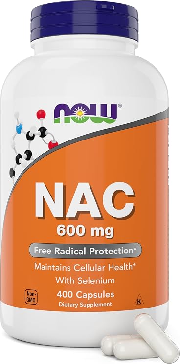 Now NAC 600 mg, 400 Capsules, N-Acetyl Cysteine with Selenium