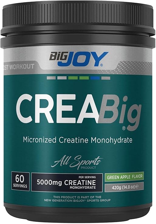 Bigjoy Kreatin Creabig Creatine 420gr 60 Servis YEŞİL ELMA Monohydrate%100 Mikronize