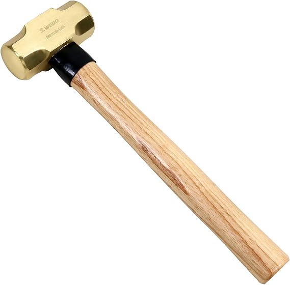 WEDO Brass Sledge Hammer with Wooden Handle, 1lb, 310mm, 12"