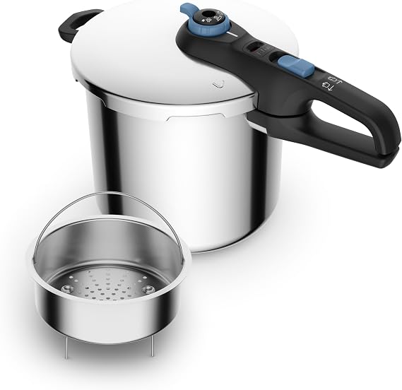 T-Fal Secure Trendy Stainless Steel Pressure Cooker, 8.5 qt, Induction