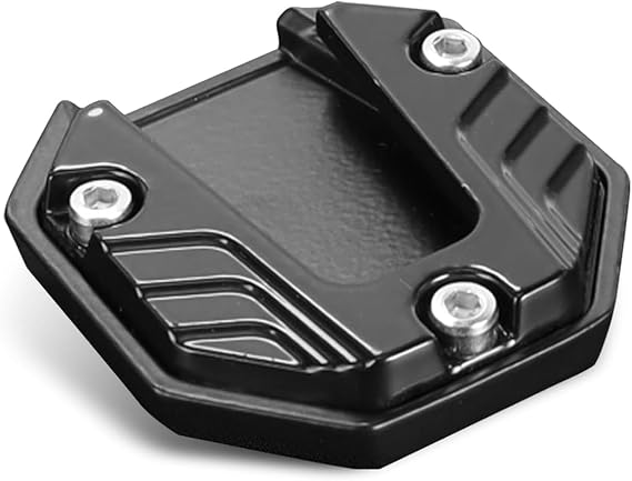 Motorcycle Kickstand Support Pad, Side Parking Stand Extension Plate, Enlarged Bottom Anti-Sink Foot Extension Support Pad, Universal for Motorcycle Modification Accessory (Black)