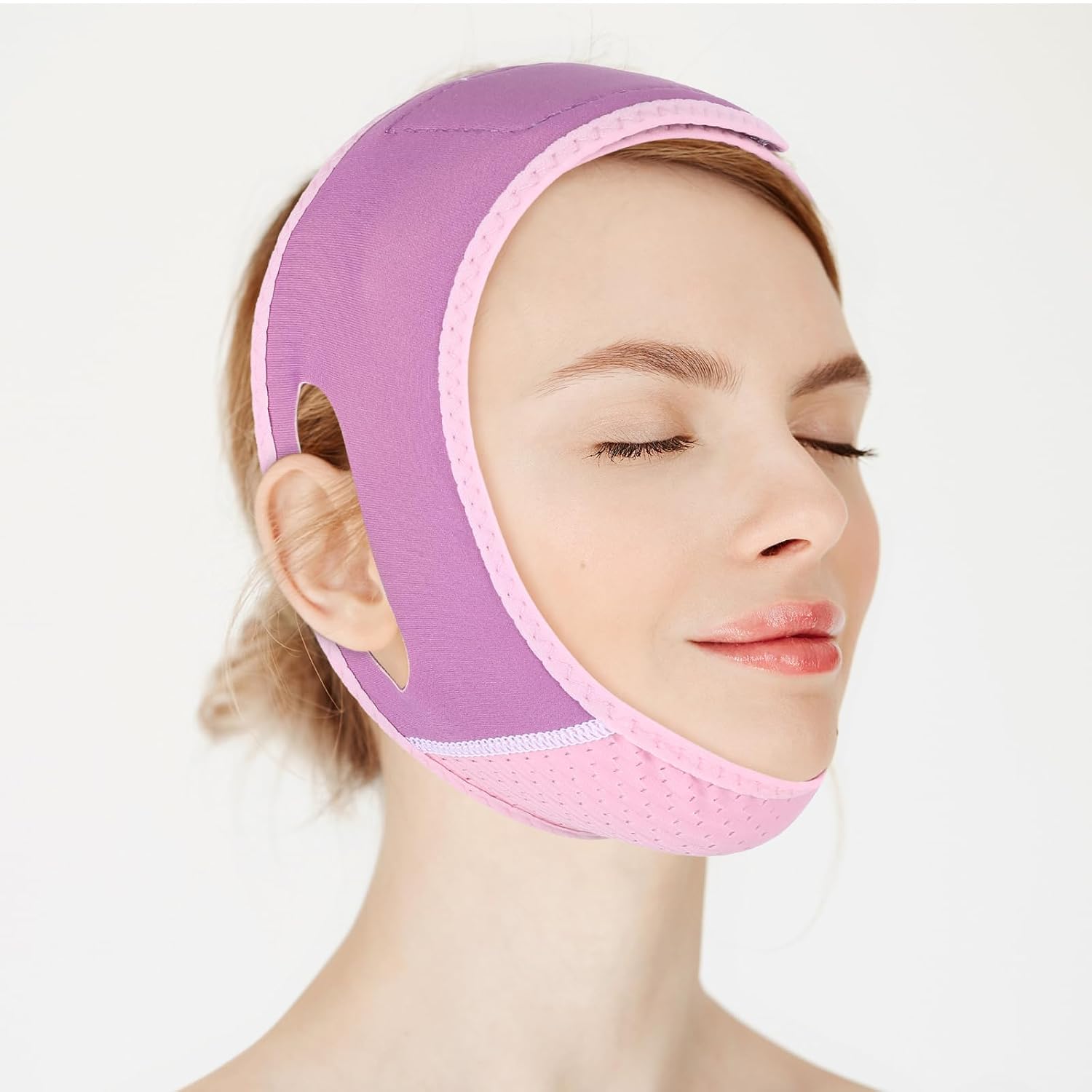 V Line Lifting Mask Chin Strap for Sleeping, Double Chin Eliminator, Jaw Exerciser, Jawline Shaper, Face Lift Device, Skin Care Tools GiftPurple