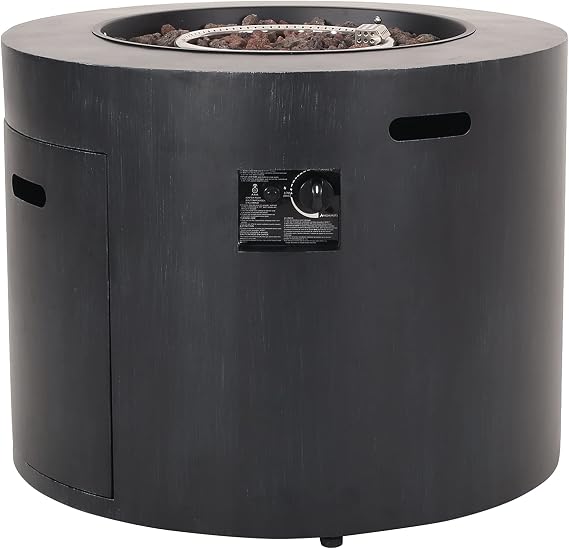 Christopher Knight Home Wellington Outdoor 40,000 BTU Circular Fire Pit - Brushed Black