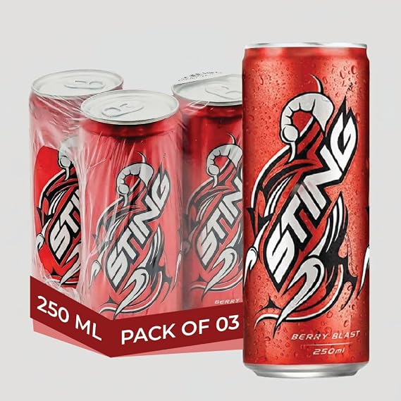 Energy Drink Strawberry 250ml High Caffeine Energy Beverage (Pack of 6)