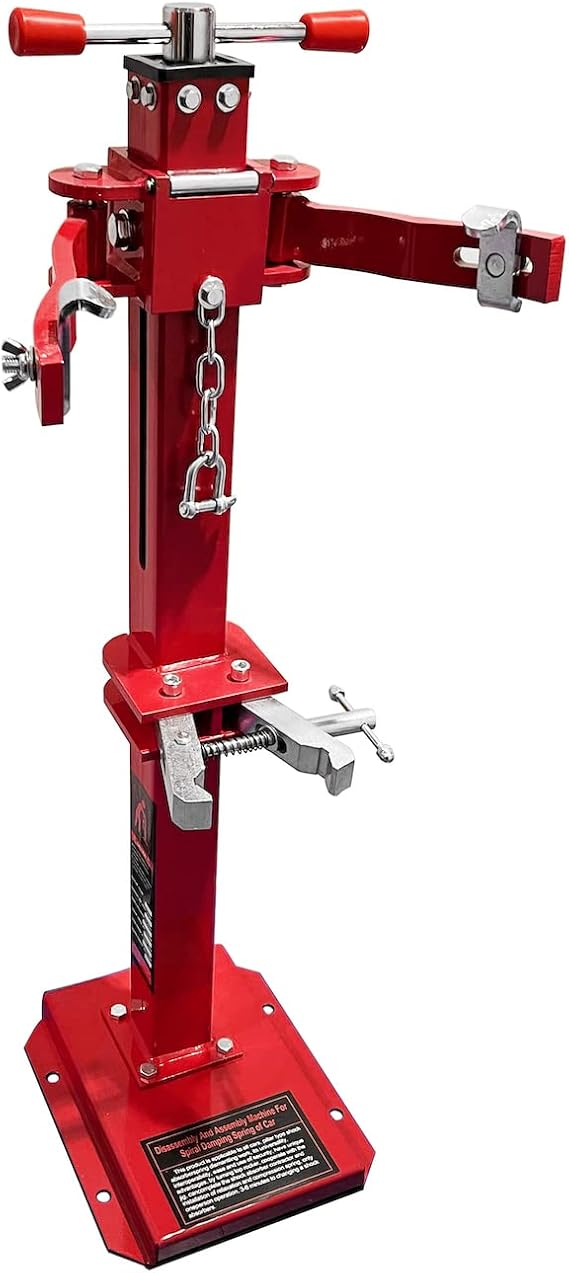 HTTMT- Red Heavy Duty Hydraulic Vehicle Auto Spring Compressor Hand Operate Spring Coil Compressor Jack Compression Strut Rising Handle (Maximum Height 16.92" (430 mm) [P/N: ET-CAR-FIX003A-Red]