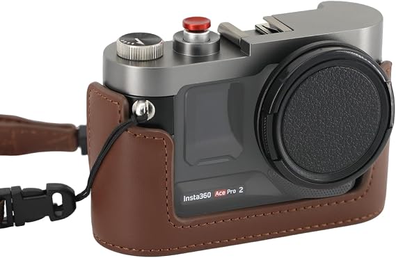 Vaxis Vintage Handheld Cage for Insta360 Ace Pro 2 with Grip | Classic retro aluminum build with cold shoe and 1/4" mount.