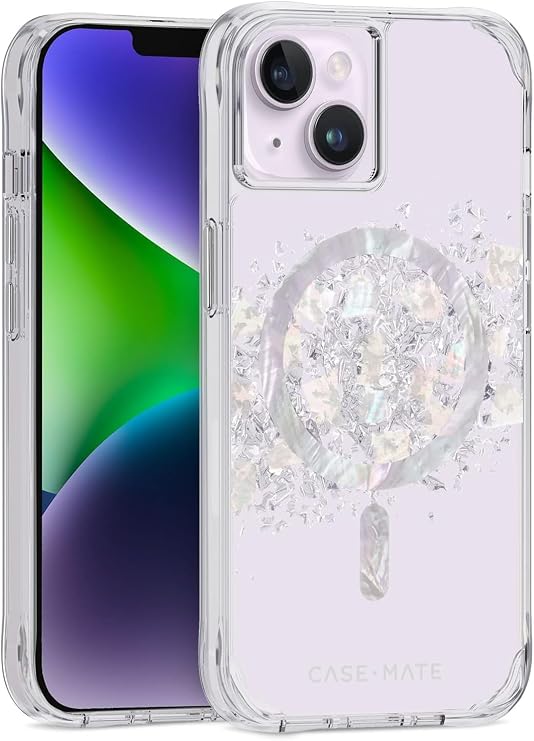Case-Mate iPhone 14 Plus Case - Touch of Pearl [10ft Drop Protection] [Compatible with MagSafe] Magnetic Cover with Cute Bling Sparkle for iPhone 14 Plus 6.7", Anti-Scratch, Shock Absorbent, Slim Fit