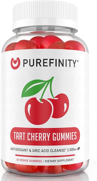 PUREFINITY Tart Cherry Gummies, Uric Acid Flush Extract for Joints, 60ct
