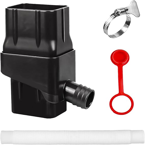 Rainwater Collection System, Downspout Diverter Rain Barrel Diverter Kit Rain Barrel Rainwater Collector Fits 2'' x 3'' Standard Gutter Downspout (Black)