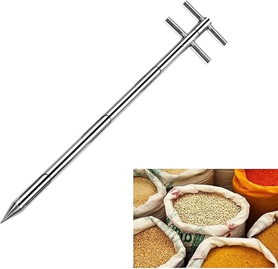 Powder SamplerGrain Probe Sampler Stainless Steel Solid Sample Grain Probe Slot Sampler Probe Sampler Fertilizer Sampler Solid Sampling Probe,A-38mm*1m
