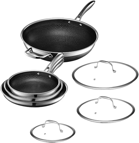 Hybrid Fry Pan & Wok 4-Piece Set with Lid