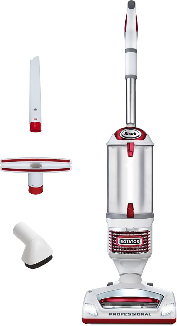 Shark Rotator Lift-Away Upright Vacuum with HEPA Filter, White/Red, NV501