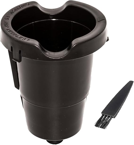 GoldTone Replacement Pod 1.0 Holder Part w/Exit Needle, K Cup Holder Insert, Compatible w/ K10, K15 K40, K45, K50, K60, K65, K70, K75, K77, K79 & Classic Models + Cleaning Brush (Pod Holder Needle)