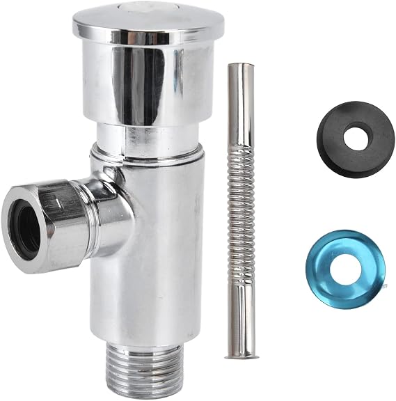 Flush Valve with Hand Push Button Zinc Alloy Toilet Repair Kit Saillong Universal Tank Replacement Kit, Include Fill Valve, 2 Inch Low Rubber Flapper Side Mount Brass Handle